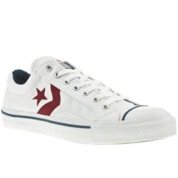 Male Converse Star Player 75 Ox Fabric Upper in White and Red