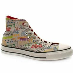 Converse Male Red A/S Hi Fabric Upper in Grey
