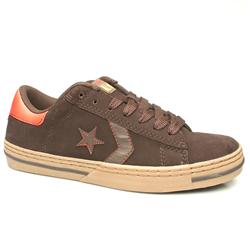 Converse Male Voliant Ox Suede Upper in Brown and Lime