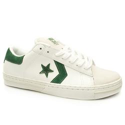 Converse Male Volitant Ox Leather Upper in White and Green
