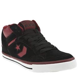 Converse Male Weapon Mid Suede Upper in Black and Red