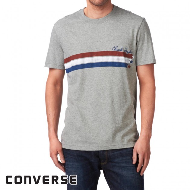 Mens Converse Chest Stripe T-Shirt - Vintage