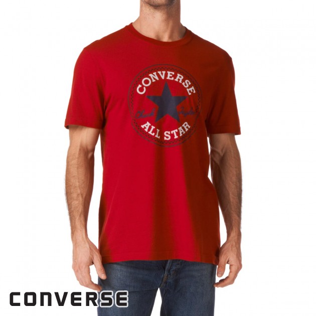 Mens Converse Core Chuck Patch T-Shirt - Chilli