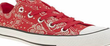 Converse Red All Star Bandana Print Ox Trainers