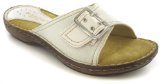 Relax Shoe `Sand 2` Ladies Leather Mule Comfort Sandal Shoes With Buckle Feature - White - 7 UK