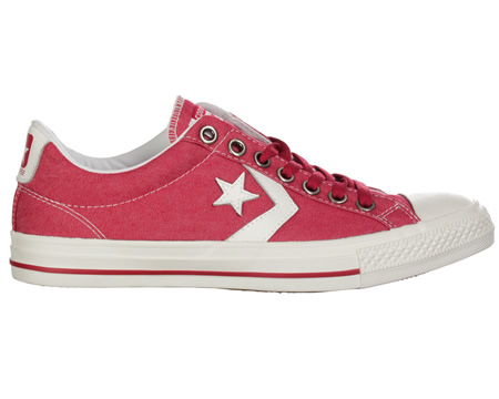 Star Player EV Red/White Canvas Trainers