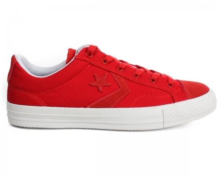 Star Player OX Red/White Canvas Trainers