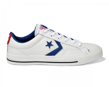 Converse Star Player OX White/Blue Leather