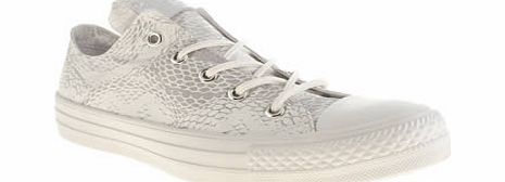 Converse White All Star Reptile Print Ox Trainers