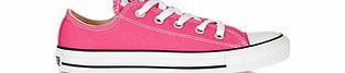 Womens pink and white logo sneakers