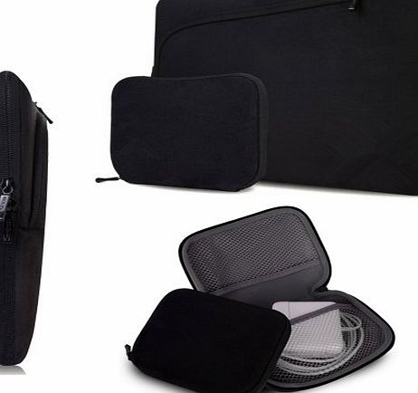 � Universal 11.6 inch Laptop Sleeve Bag Case Pouch + Accessory Bag for Apple Macbook Air 11, Chromebook 11 (Fit all 11.6 inch ultrabook laptop) - Colour Black