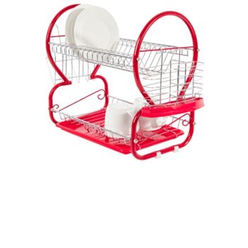 Cook-In Colour - Steel Tube Dish Rack in Red -