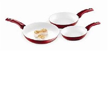 Cooks Professional - Ceramic Pan Set in Red -