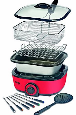 Premium Deluxe 8-in-1 Electric Multi Cooker 5 Litre Capacity - 1300 Watts. (Red)