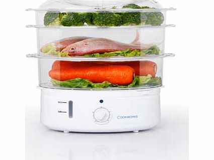 Cookworks 3 Bowl Steamer - White