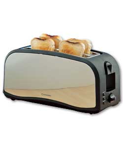 Stainless Steel 4 Slice Long Toaster
