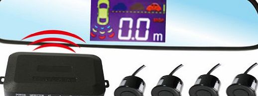 Cooler AUBIG PZ502-W LCD Wireless Car Parking Sensor Backup Reverse Rear View Radar Alert Alarm System with 4 Sensors