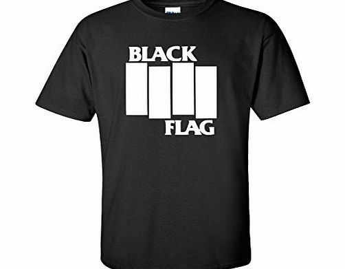 Coolspiracy Mens Black Flag Logo T-Shirt - 8 Colours Available (XX-Large, Black T-Shirt - White Logo)