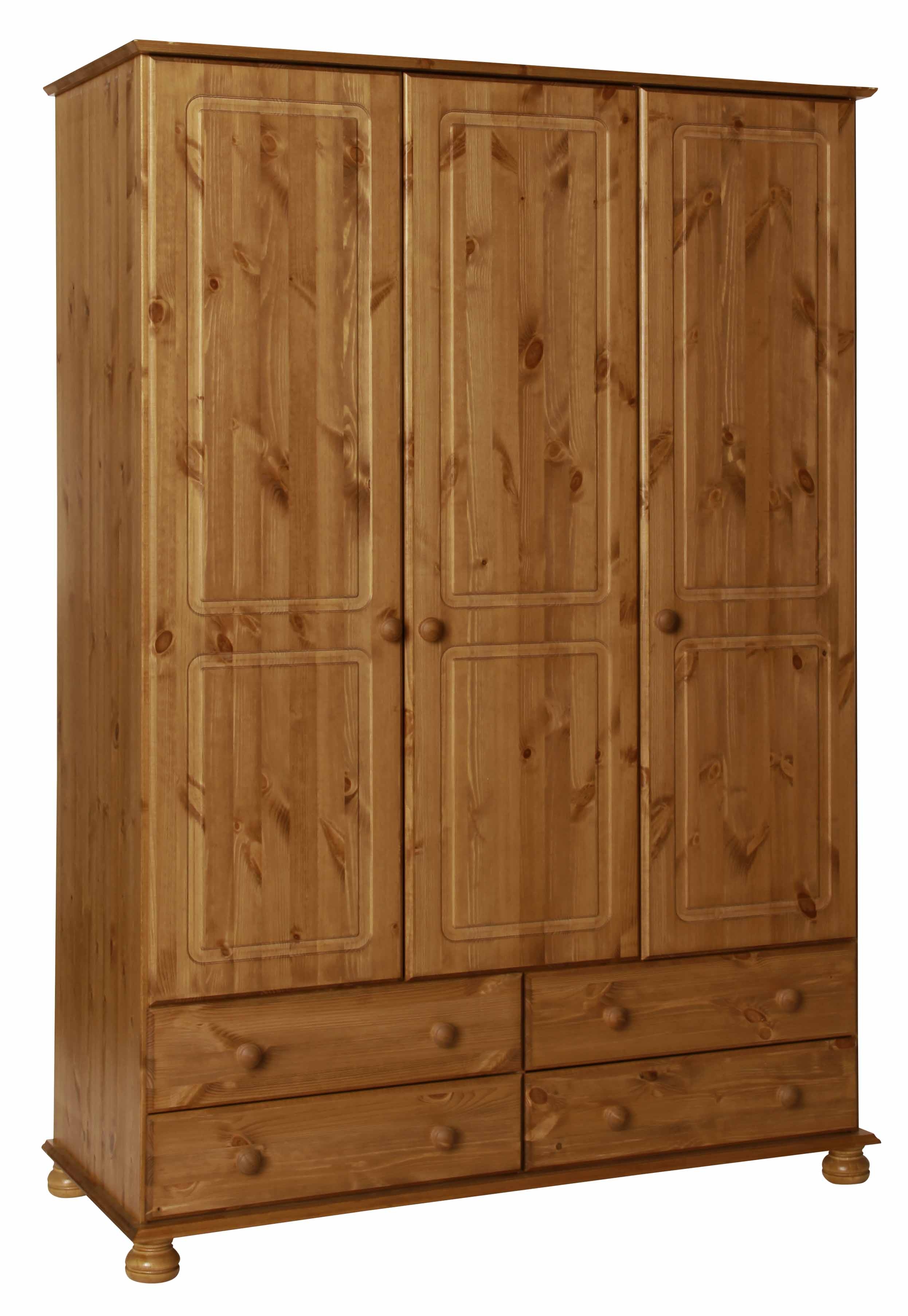 Copenhagen Pine 3 Door 4 Drawer Wardrobe