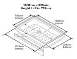 Alcove Shower Tray 1000 x 800 3 Upstands / 1 Panel
