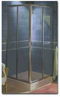 Coram Corner Entry 900mm / Polished Silver Frame / Plain Glass