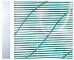 Frameless Glass Swing Door 760mm / White Frame / Striped Glass