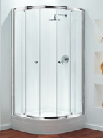 Premier Quadrant Shower Enclosure 800mm / Polished Silver Frame / Plain Glass