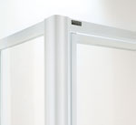 Coram Premier Side Panel 760mm / White Frame / Plain Glass