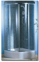 Coram Quadrant Enclosure 800mm / Silver Frame / Plain Glass