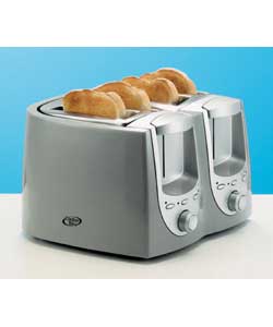 Silver 4 Slice Silver Toaster