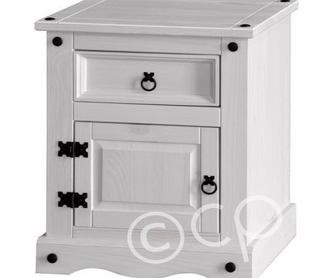 Core Products Corona 1 Door 1 Drawer Bedside Cabinet in White