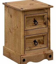 Corona 2 Drawer Mexican Pine Petite Bedside Cabinet