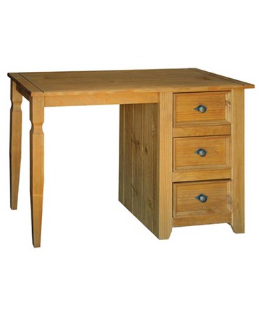 Full Sized Pine Single Pedestal Desk