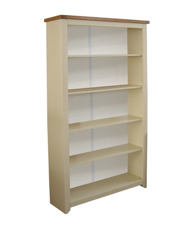 White Hardwood Five Shelf Bookcase