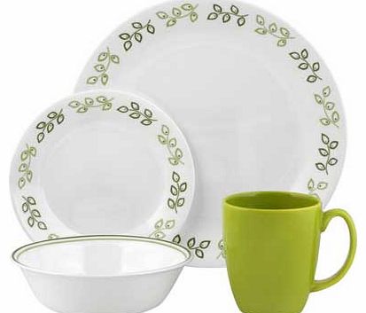 Corelle Neo Leaf 16 Piece Set - Green