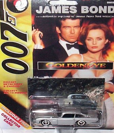 Corgi  james bond 007 collectors card goldeneye with grey car 1.64 ish scale diecast model