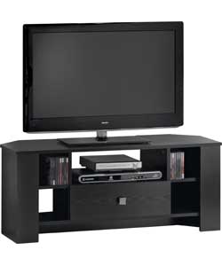 Corner TV Unit - Black Ash Wood Effect