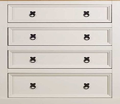 Chest of 4 Drawers Cream Painted Corona Solid Pine Bedroom Furniture Mexican Two Tone
