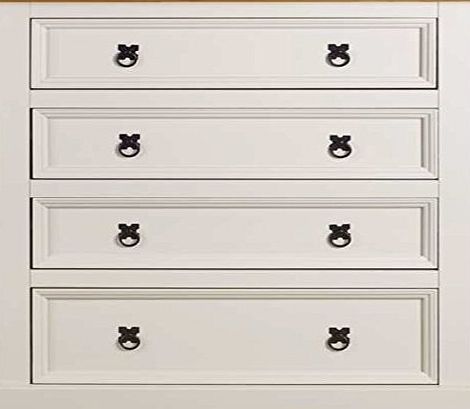 Chest of 4 Drawers Cream Painted Corona Solid Pine Bedroom Furniture Mexican Two Tone