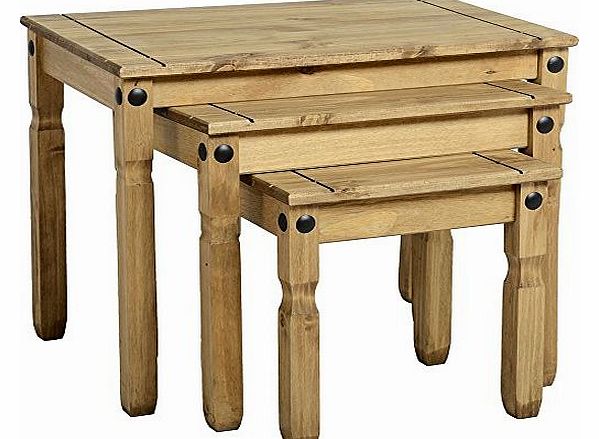 Corona : Nest of tables in mexican style waxed pine