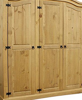Corona Mexican 3 Door Wardrobe in Solid Pine COR005