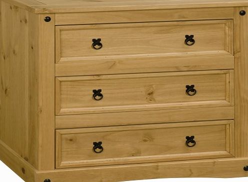 Corona Mexican 3 Drawer Chest in Solid Pine