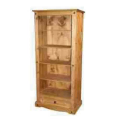 Corona Mexican Pine Furniture Corona Pine Bookcase with a Drawer