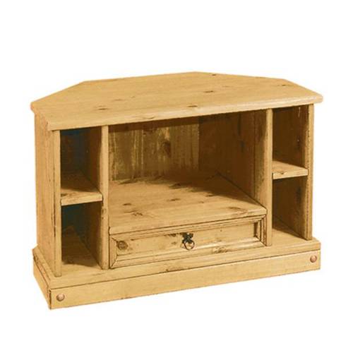 Corona Pine TV Cabinet - Corner Unit with Drawer
