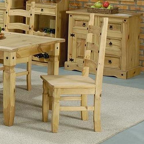 Dark Corona Pine Dining Chair Large x2