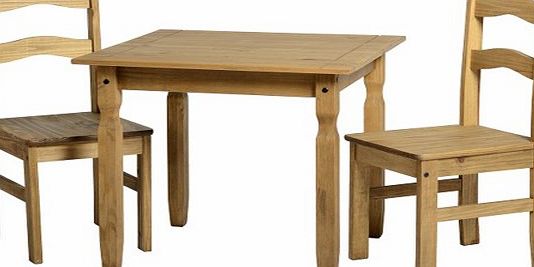 Mexican Solid Pine Dining Set with 2 Chairs