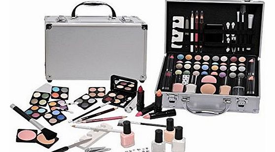 Make-Up Set Vanity Case 58 Pieces Including Professional French Manicure Set