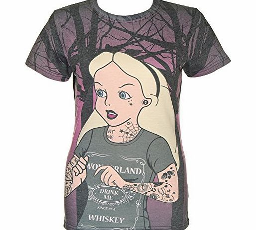 Cosmic Whiskey Girl Skinny T Shirt (Grey) - Small