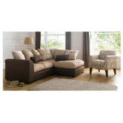 Costa right hand facing corner sofa, chocolate