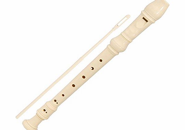 CostMad Descant Recorder Plastic Beginners School Children Music Instrument With Cleaning Rod amp; Cover Case (Cream)